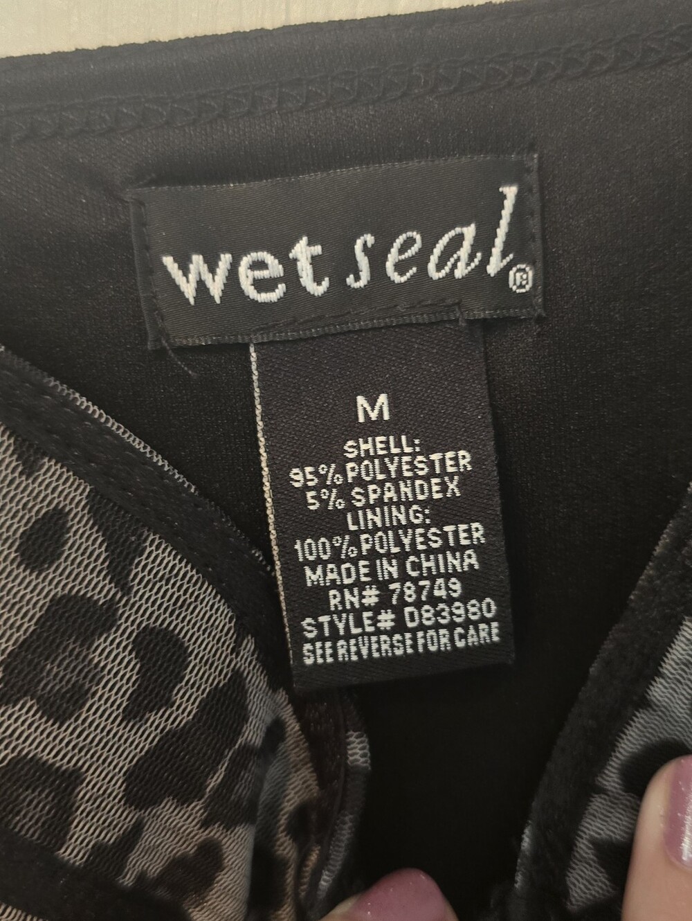 Wet Seal Black & Gray Leopard Tiered Mini Dress - Picture 3 of 3